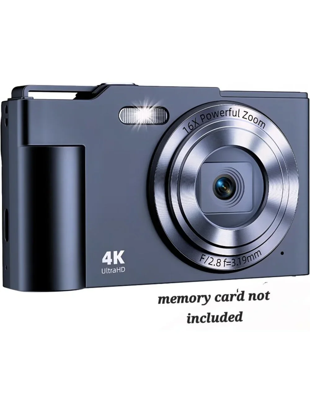 Digital Camera, FHD 4K Digital Point and Shoot Camera with 16X Zoom anti Shake,